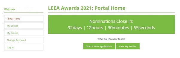 LEEA Awards - User Dashboard