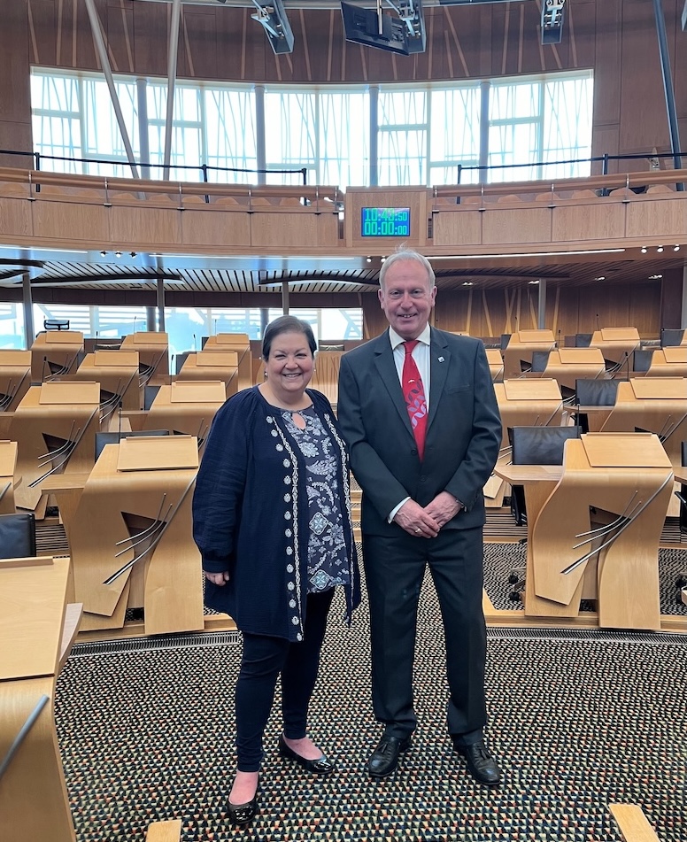 Robert Rorison visiting the Scottish Parliament to highlight LEEA’s interest in augmenting the apprenticeship offering in Scotland, met with Dame Jackie Baillie MSP, Scottish Labour Party Deputy Leader.